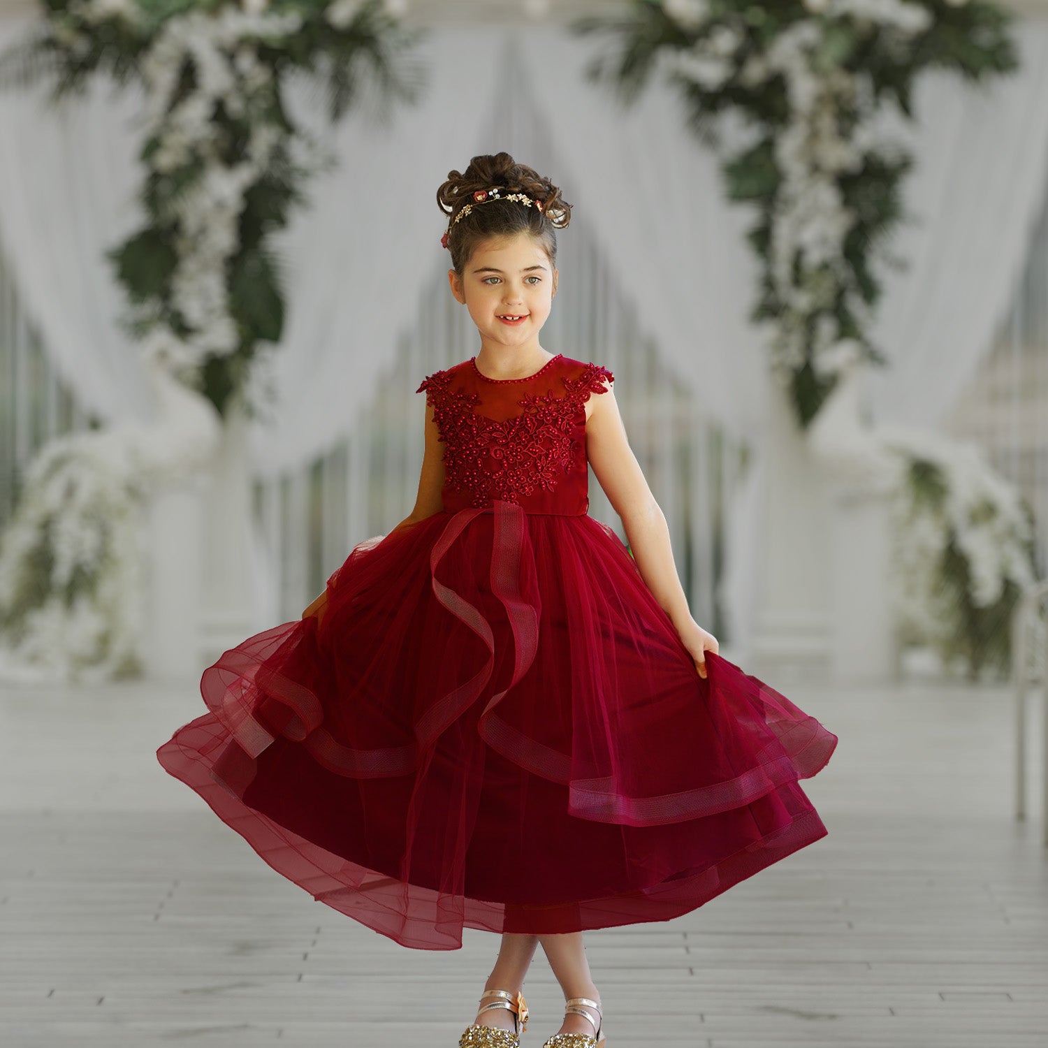 Gorgeous Solid Layered Tutu Dress Bow Kids Clothes Party - Temu